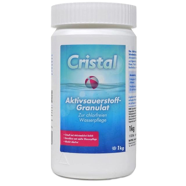 Cristal Aktivsauerstoffgranulat im Ein-Kilogramm-Gebinde, Teil eines Systems aus zwei Produkten