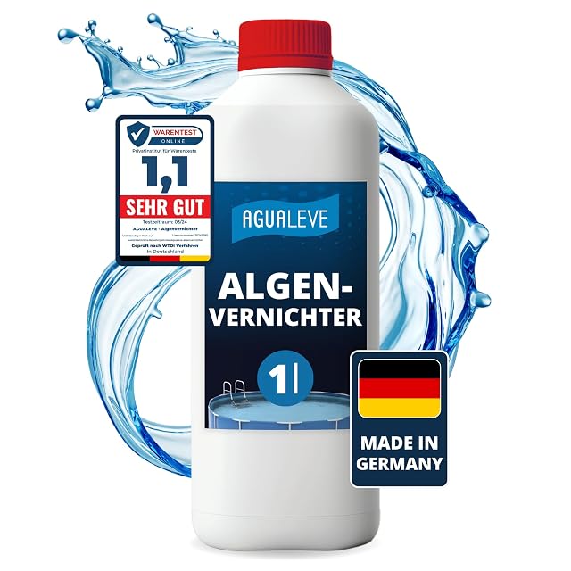 AGUALEVE flüssiges Algizid in der Ein-Liter-Flasche für Becken und Whirlpools