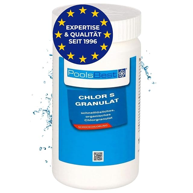 PoolsBest Chlor S Granulat mit 56 Prozent organischem Aktivchlor und einem Messbecher