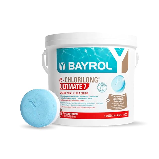 Bayrol e-Chlorilong Ultimate 7 zweischichtige Chlortablette, blau und weiß