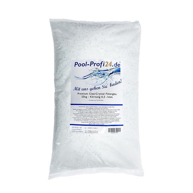Pool-Profi24.de Premium Clear Crystal Filterglas, 25 Kilogramm in 0,5 bis 1,0 Millimeter