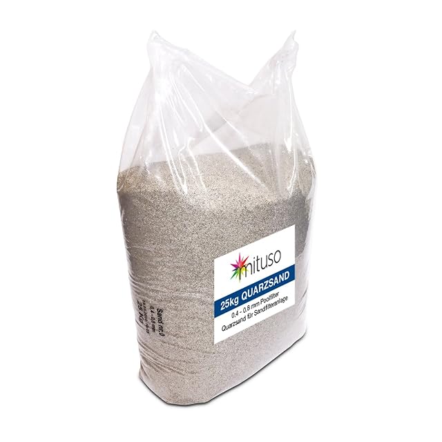 mituso Fünfundzwanzig-Kilogramm-Sack hochreiner Quarzfiltersand in 0,4 bis 0,8 Millimeter