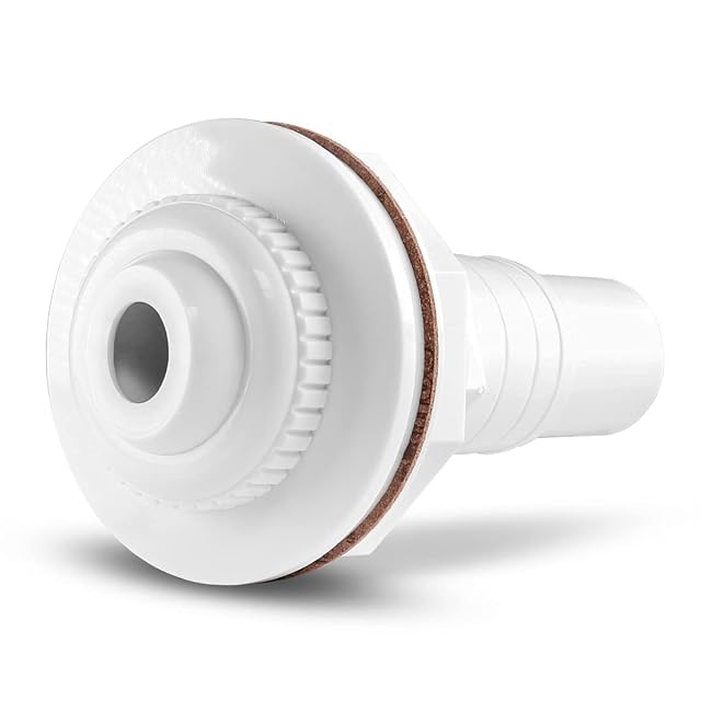 Weiße Paradies Pool Einlaufdüse von 140 mm Länge mit verstellbarem Gelenk und 32/38-mm-Anschluss