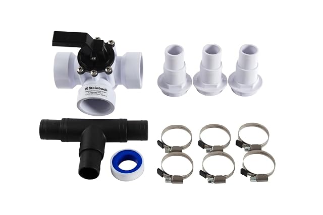 Steinbach Dreiwege-Bypass-Ventilset mit T-Stück, Schlauchtüllen, Schellen und PTFE-Band