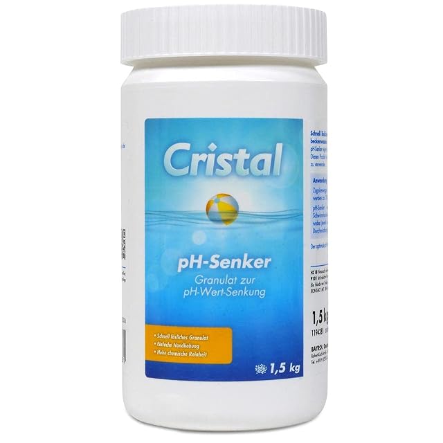 Cristal pH-Minus-Granulat in einer 1,5-Kilogramm-Packung für Becken und Whirlpools