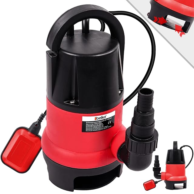 BELKO-JP400-D2-Tauchpumpe für Schmutzwasser mit integriertem Schwimmerschalter und Tragegriff