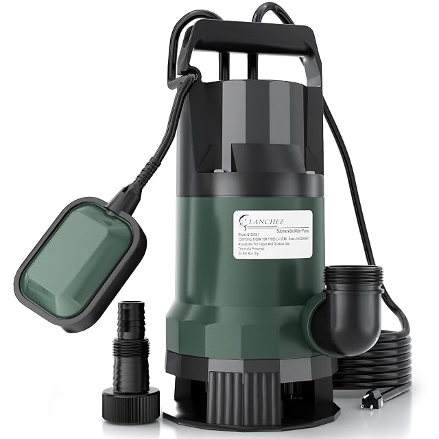 LANCHEZ-Tauchpumpe für Schmutzwasser mit 1000 Watt und Teleskopgriff