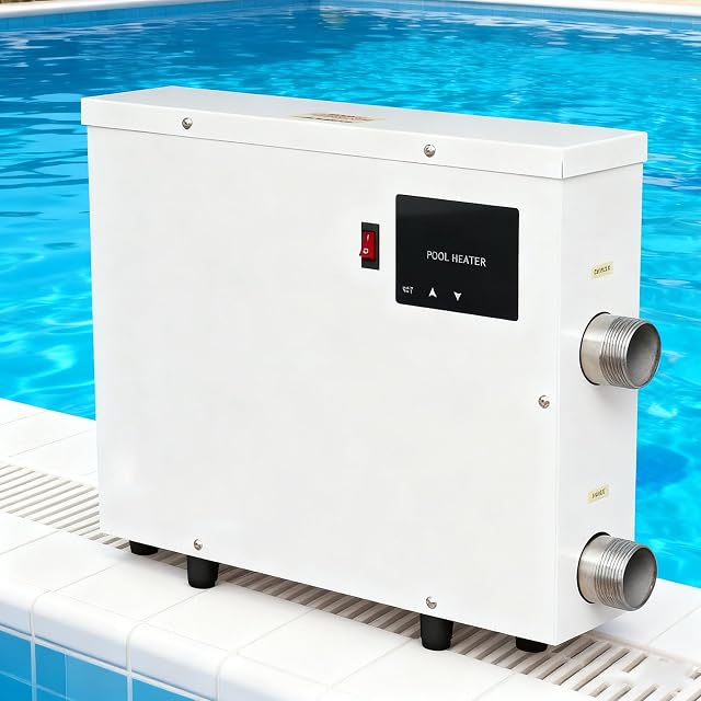 aromaoveite-Pool- und Spa-Heizung aus Edelstahl mit Touchscreen-Thermostatfeld