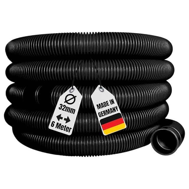 Schwarzer AquaOne Poolschlauch von 32 mm aufgerollt, für Pumpe, Filter und Solareinsatz