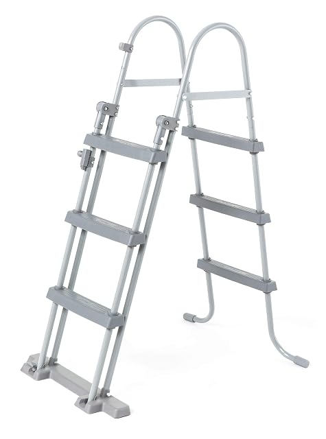 Bestway Flowclear Poolsicherheitsleiter von 107 cm Höhe mit geformten Kunststoffstufen