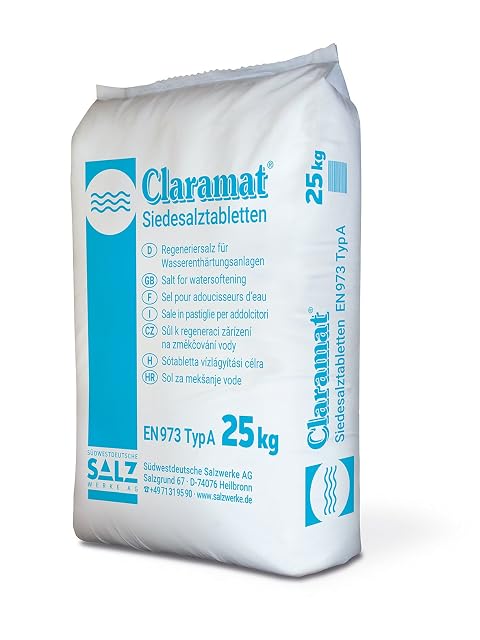 Claramat Siedesalztabletten im 25-Kilogramm-Sack aus Polyethylen