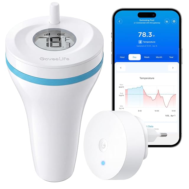 GoveeLife P2 schwimmendes WLAN-Poolthermometer mit Gateway und Handy-App