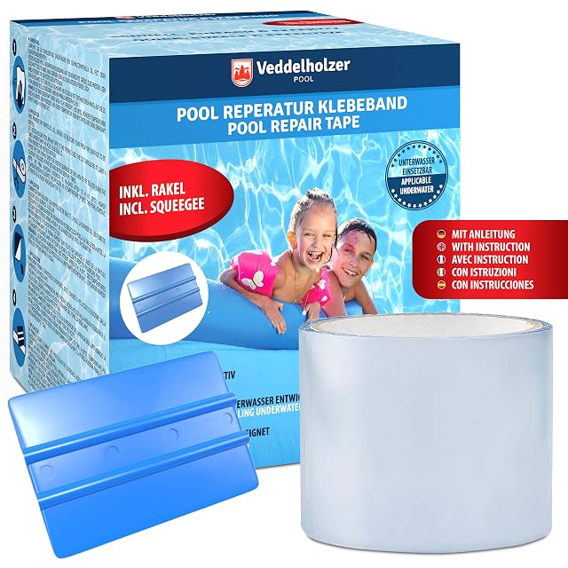 Transparentes Veddelholzer Unterwasser-Reparaturband für Becken mit Auftragsrakel