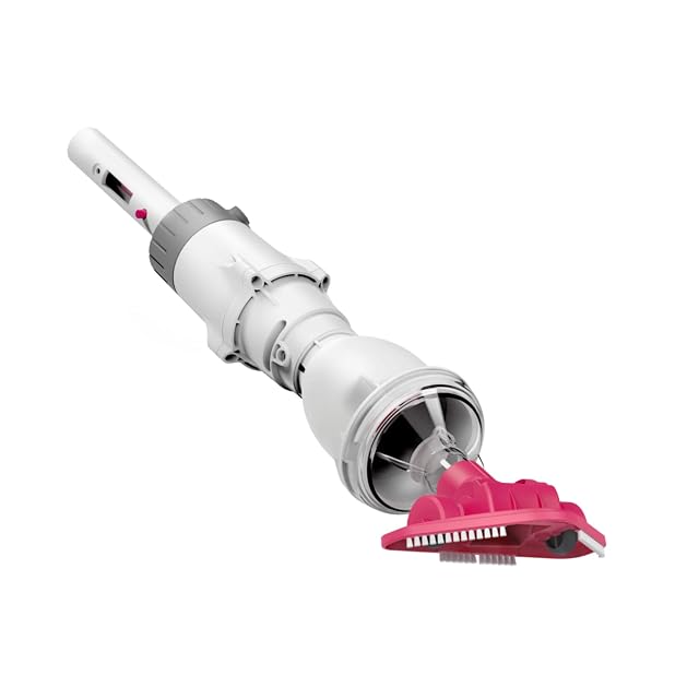 Kabelloser BWT-BC02-Poolsauger, kompaktes 43,5-cm-Gerät mit flachem Bürstenaufsatz und Ladekabel