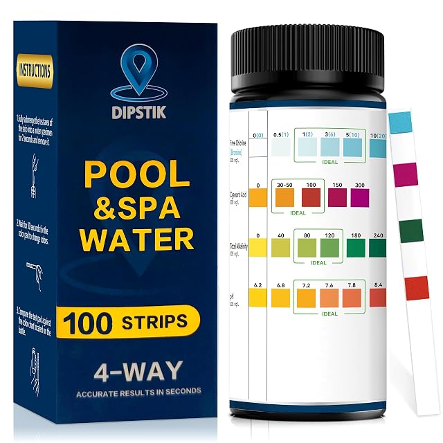 DIPSTIK 3-in-1-Beckenteststreifen, 100 in einer Flasche mit Farbskala