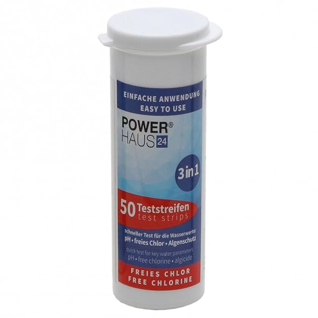 POWERHAUS24 3-in-1-Beckenteststreifen in einer Dose, zu zehn in Aluminium eingesiegelt