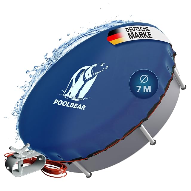 Wendbare runde PoolBear Thermo-Beckenabdeckung mit Stahlseil von 3 Millimetern